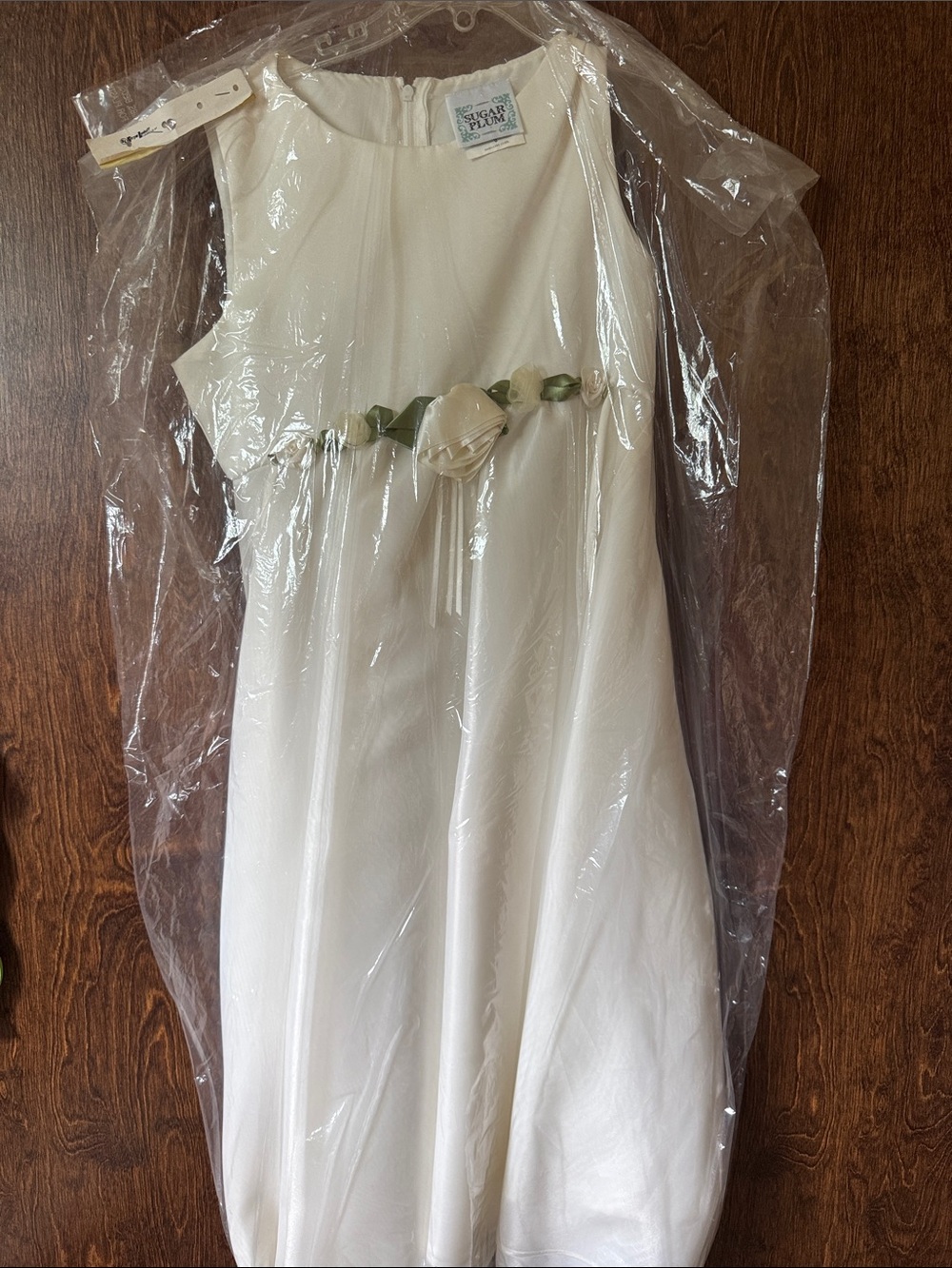 Girls' Ivory Flower-Accent Dress